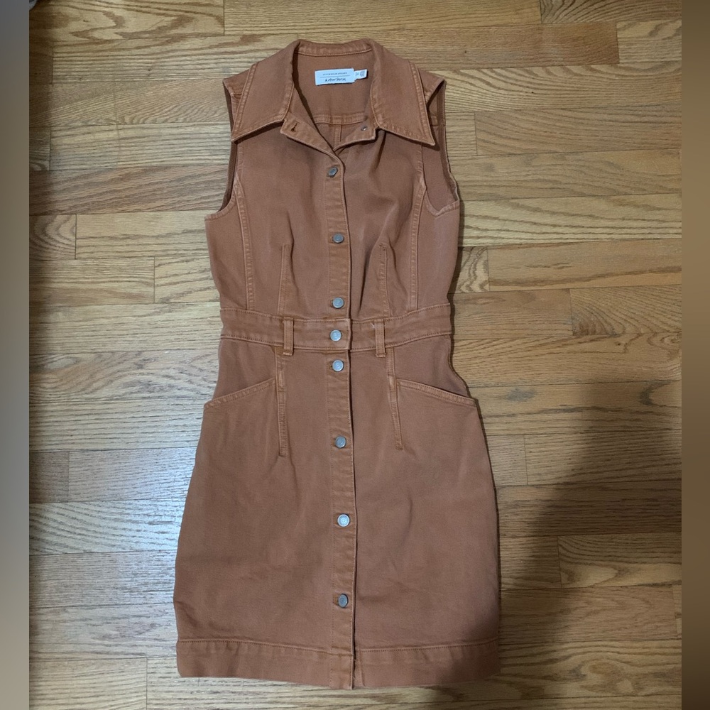 & Other Stories Button-Down Mini Dress in Tan